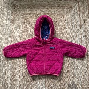 Patagonia Fuchsia Quilted Hooded Jacket
